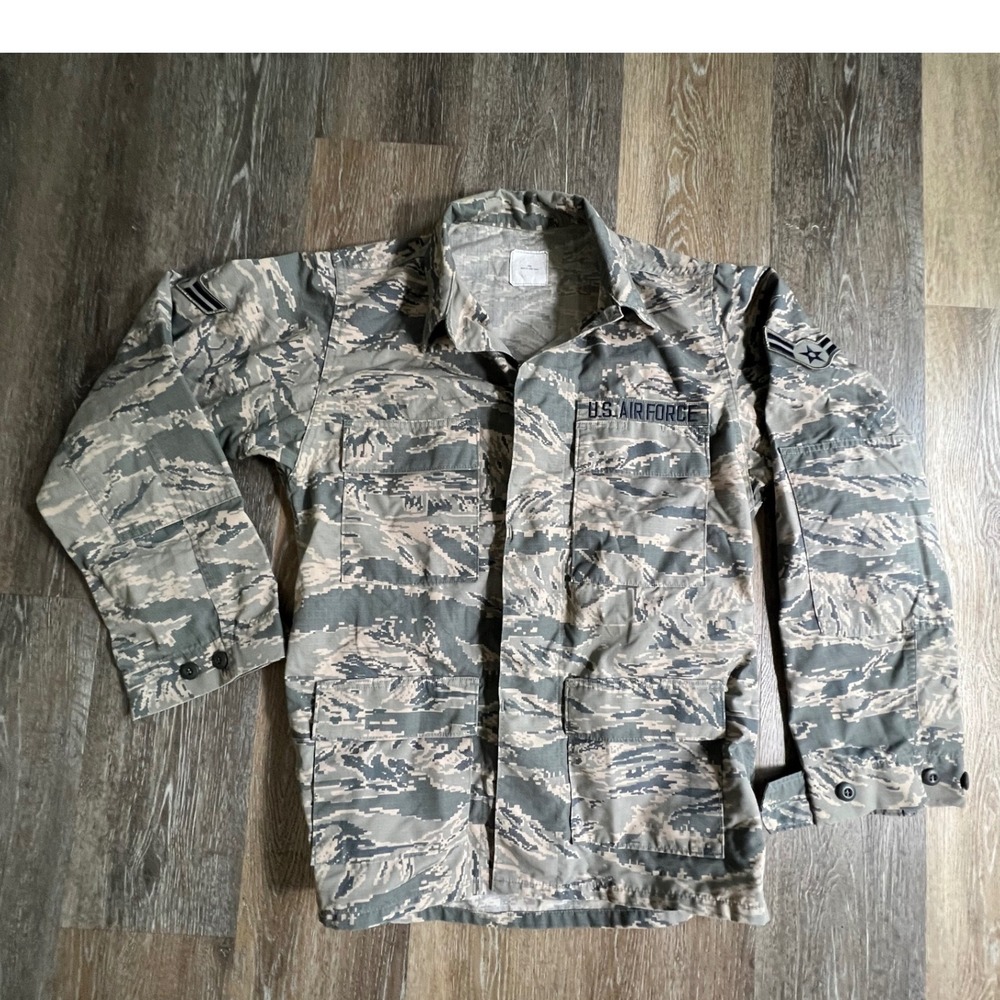 US Air Force Military Jacket Mens 38L Camo Tiger Stripe Digital Utility Coat